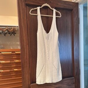 Anthropologie White Knit Dress